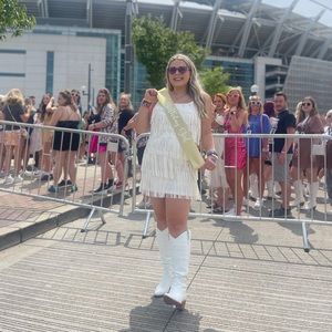 White fringe dress